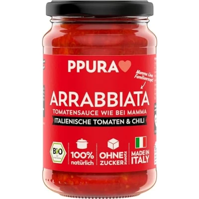 Afbeelding van PPURA Sugo Arrabbiata biologische tomatensauzen, 0,34 kg
