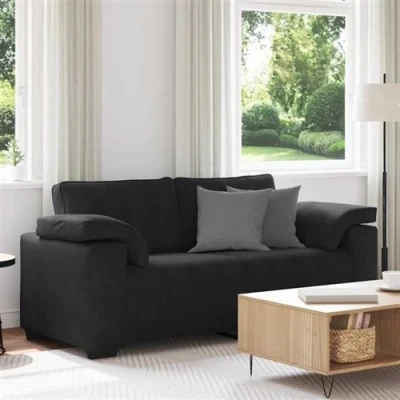 Image de vidaXL Canapé causeuse noir 140 cm velours4105272