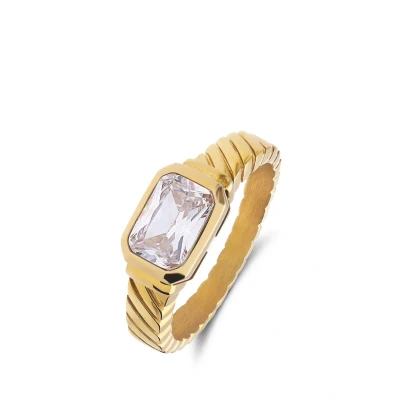 Afbeelding van Lucardi Vintage Ring goldcoloured, Dames, Maat: 47, Gold/coloured