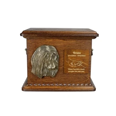 Afbeelding van Afghaanse Hound urn hond gepersonaliseerde gedenkdoos voor hondenas