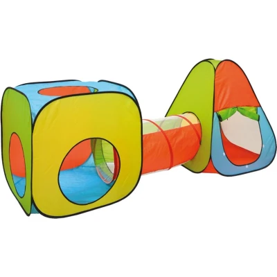 Afbeelding van Ballenbad Speeltent Set 260x90x100cm Popup Speelhuisje Kindertent Tunnel