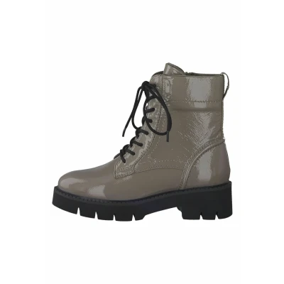 Afbeelding van Tamaris Comfort Snowboots, Dames, Maat: 37, Taupe patent Leer