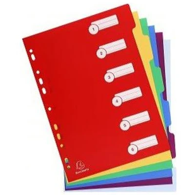 Afbeelding van Tabbladen Exacompta 225x297mm 11 gaats 6 delig assorti PP