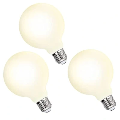 Afbeelding van ENUOTEK Ledlamp E27, 6 W, 650 lm, warmwit, 3000 K, G95 van glas met grote bol, energiebesparend, led, Edison ES schroeflamp, komt overeen een gloeilamp 60 niet dimbaar, 3 verpakkingen