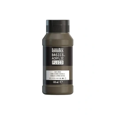 Image de Liquitex Basics Fluid Peinture acrylique à consistance fluide, séchage rapide, résistante la lumière, imperméable, base d&#039;eau, Flacon de 118 ml, Terre d&#039;Ombre Naturelle
