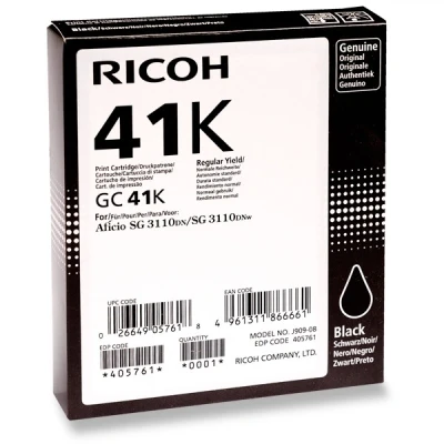 Image de Cartouche d&#039;encre Ricoh GC 41K Noire