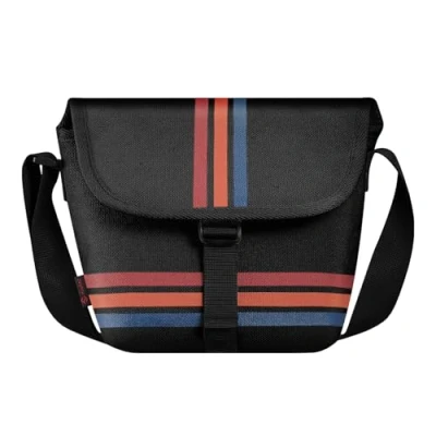 Afbeelding van FINTIE Draagtas compatibel met Polaroid Originals OneStep+, Onestep 2 VF, Now+ I Type, Now Type Instant Film Camera reistas van hoogwaardig veganistisch leer afneembare riem, Zwarte strepen,