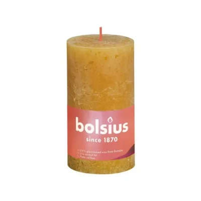 Afbeelding van Rustiek Shine stompkaars 130/68 Honeycomb Yellow Bolsius