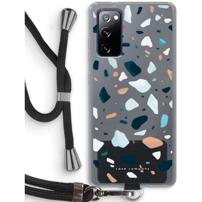 Afbeelding van Case Company® hoesje met Koord geschikt voor Samsung Galaxy S20 FE / 5G Terrazzo N13 Telefoonhoesje Zwart Bescherming aan alle Kanten en Over de Schermrand