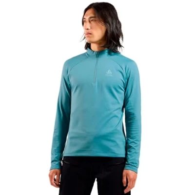 Afbeelding van Odlo Fleecepullover heren Essential Light I Midlaag met ritssluiting Langarm Wandelshirt Mid Layer