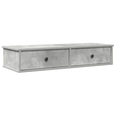 Afbeelding van vidaXL Wandschap met lades 100x37,5x19 cm bewerkt hout betongrijs