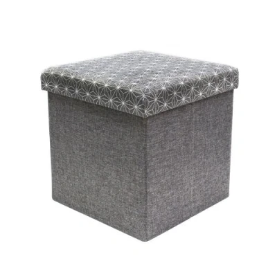 Image de Coffre rangement pouf pliable The Home Deco Factory Gris M4