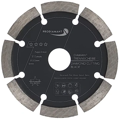 Afbeelding van PRODIAMANT voegenfrezen, ø 115 mm, breedte 6 voor mortel, beton, metselwerk en coating, 10 diamantsegment, professionele kwaliteit