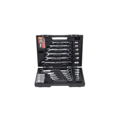 Afbeelding van KS TOOLS 503.4960 Set ratelringsteeksleutels 72 19, 8 Chroom vanadium staal
