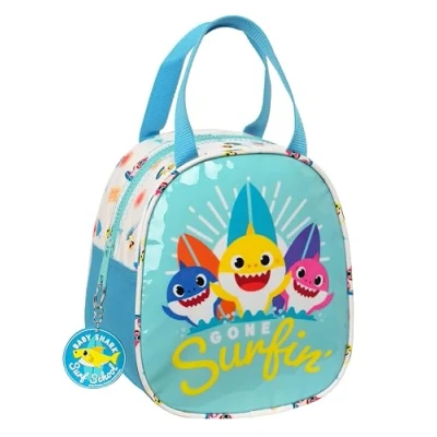 Afbeelding van Thermische Snacktas Baby Shark Surfing Blauw Wit 19 x 22 14 cm