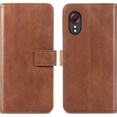 Afbeelding van iMoshion Hoesje Geschikt voor Samsung Galaxy Xcover 5 Met Pasjeshouder Luxe Bookcase Bruin