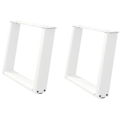 Afbeelding van vidaXL Salontafelpoten 2 st U vormig 70x(42 43) cm staal wit