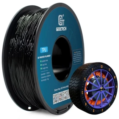 Afbeelding van GEEETECH Zwart TPU filament 1 kg spoel voor 3D printer