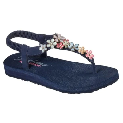 Afbeelding van Skechers Meditation Teensandalen, Dames, Maat: 38, Navy mitobuck/ rhinestone trim Pu
