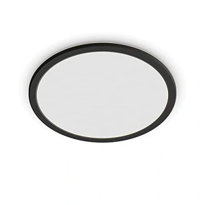 Image de Philips Superslim Plafondlamp Badkamerverlichting Zwart Warmwit Licht 15 W Spatwaterdicht Dimbaar