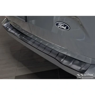 Afbeelding van Avisa Achterbumperbescherming roestvrij staal zwart compatibel met Ford Transit Custom 2023 &#039;Ribs&#039;
