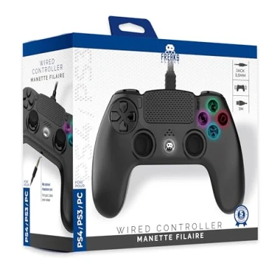 Image de Freaks and Geeks Manette avec fil pour PS4 câble de 3 m Noir