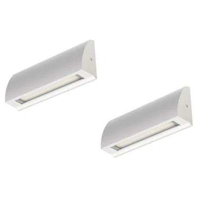 Afbeelding van ledscom.de SEGIN Led wandlamp/trapverlichting voor buiten, IP54, plat, downlight mat, vierkant, 6,2 W, 566 lm, warmwit, 2 stuks