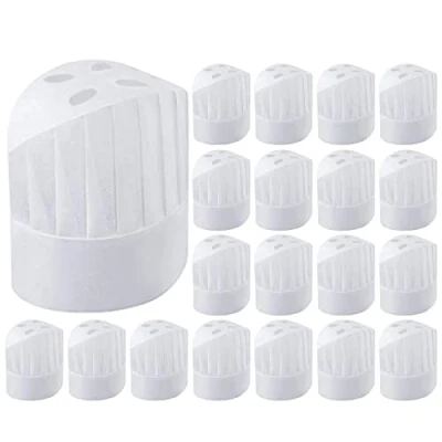 Afbeelding van Heqishun 20 stuks verstelbare wegwerpkoksmutsen van 22,9 cm voor keuken, huis, restaurant, catering, culinair feest