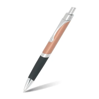 Afbeelding van ONLINE Balpen Sporty Rosegold, aluminium, intrekbaar, internationale vulling met grote capaciteit, onuitwisbaar, zwart lettertype, metalen clip