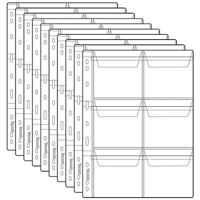 Afbeelding van Uncle Paul 60 stuks munthoezen 6 roosters/kant van kunststof voor postzegelbescherming, muntenverzamelbenodigdheden, 10 vellen CS03006