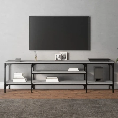 Afbeelding van Tv meubel 161x35x45 cm bewerkt hout en ijzer grijs sonoma eiken