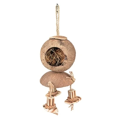 Afbeelding van Duvoplus Hok Knaagdier Coconut Jungle Huis Met Houtblokjes 34x12x12cm Bruin 1st