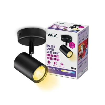 Afbeelding van WiZ IMAGEO Spots 1x5W B 27 65K TW 871951455181700 LED plafondlamp 5 W Zwart