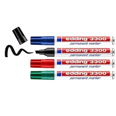 Afbeelding van Viltstift edding 3300 schuin 1 5mm assorti blister à 4 stuks
