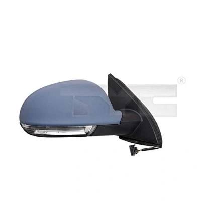 Afbeelding van Buitenspiegel Tyc 337 0157 rechts Met grondlaag voor elek. spiegelverstelling, Bol vormig, Te verwarmen VOLKSWAGEN: Jetta 3, Golf 6, 5