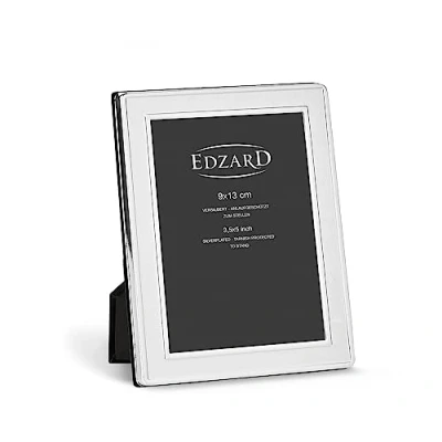 Afbeelding van EDZARD Nardo Fotolijst, 9 x 13 cm, zilver, met fluwelen achterkant, fotolijst om neer te zetten