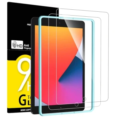Afbeelding van NEW&#039;C Displaybeschermfolie gemaakt van gehard glas voor iPad 9 (2021)/iPad 8 (2020)/iPad 7 (2019) [10,2 inch, 9e / 8e 7e generatie], 2 stuks