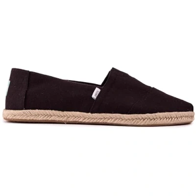 Afbeelding van TOMS Alpargata touw voor heren, mocassin zool, espadrille, Zwart (Total Black).