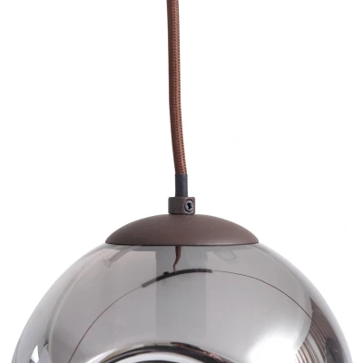 Afbeelding van Lindby hanglamp 4lichts Glas, ijzer E14 bruin, rookgrijs