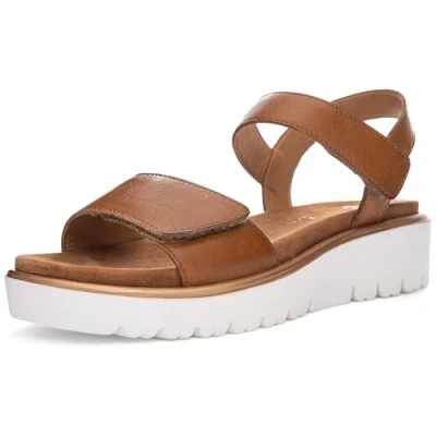 Afbeelding van ara Sandalen met sleehak, Dames, Maat: 37, Cognac Leer