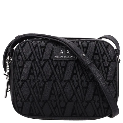 Afbeelding van Armani Exchange Kleine Crossbodytas / Schoudertas Dames Silvye Logo Print Zwart