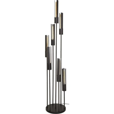 Afbeelding van Vloerlamp Zwart Metaal 7 Lichts 35x35x186cm Giga Living