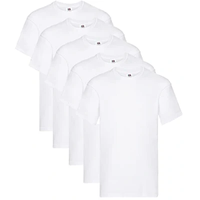 Afbeelding van Fruit of the Loom Original T shirt voor heren (5 stuks), 5 witte + 1 Hl aankoopnotitieblok