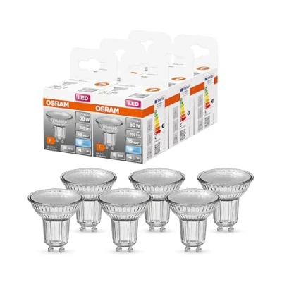 Afbeelding van OSRAM Set van 6 LED reflectoren, GU10 fitting, koud wit, 4000 K, 4,50 W komt overeen met 50 W, STAR PAR16