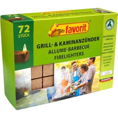 Afbeelding van Favorit Barbecue en open haard aanmaakblokjes 72 stuks Grootverpakking
