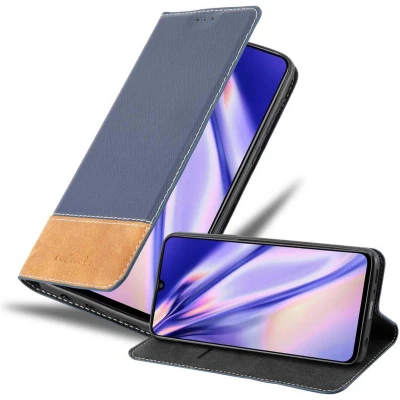 Afbeelding van Cadorabo Hoesje geschikt voor Samsung Galaxy A70 / A70s in DONKERBLAUW BRUIN Beschermhoes met magnetische sluiting, standfunctie en kaartvakje Book Case Cover Etui