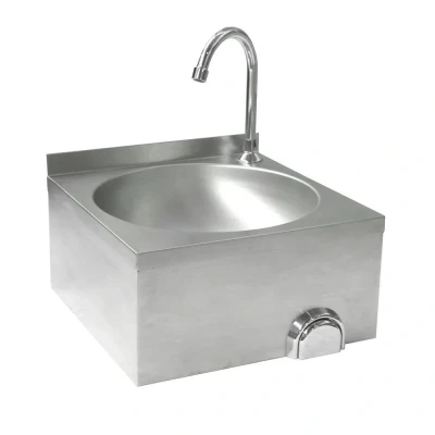 Afbeelding van Hendi Wasbak met kniebediening, RVS, 40(b)x40(d)x45(h)cm, 810316