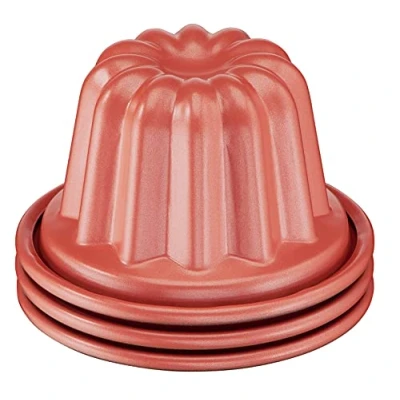 Afbeelding van Tefal Creabake Set van 3 geribbelde bakvormen, 7,4 cm, met antiaanbaklaag, stapelbaar systeem, voor creatieve zoete en hartige recepten, eenvoudig bakken
