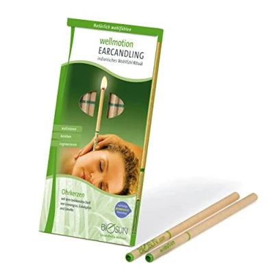 Afbeelding van BIOSUN wellmotion Oorkaarsen met veiligheidsfilter, 10 stuks (5 paar) verkwikkende geur van citroengras, eucalyptus en limoen