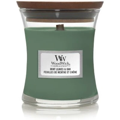 Afbeelding van WoodWick Geurkaars Mini Mint Leaves &amp; Oak 8 cm / ø 7